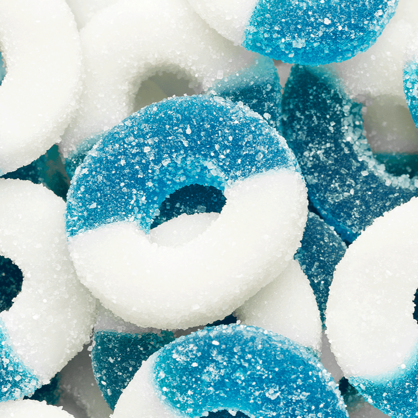 Frostys Gummi Rings Blue Raspberry USA Pick N Mix Candy Salad Snack Sweets