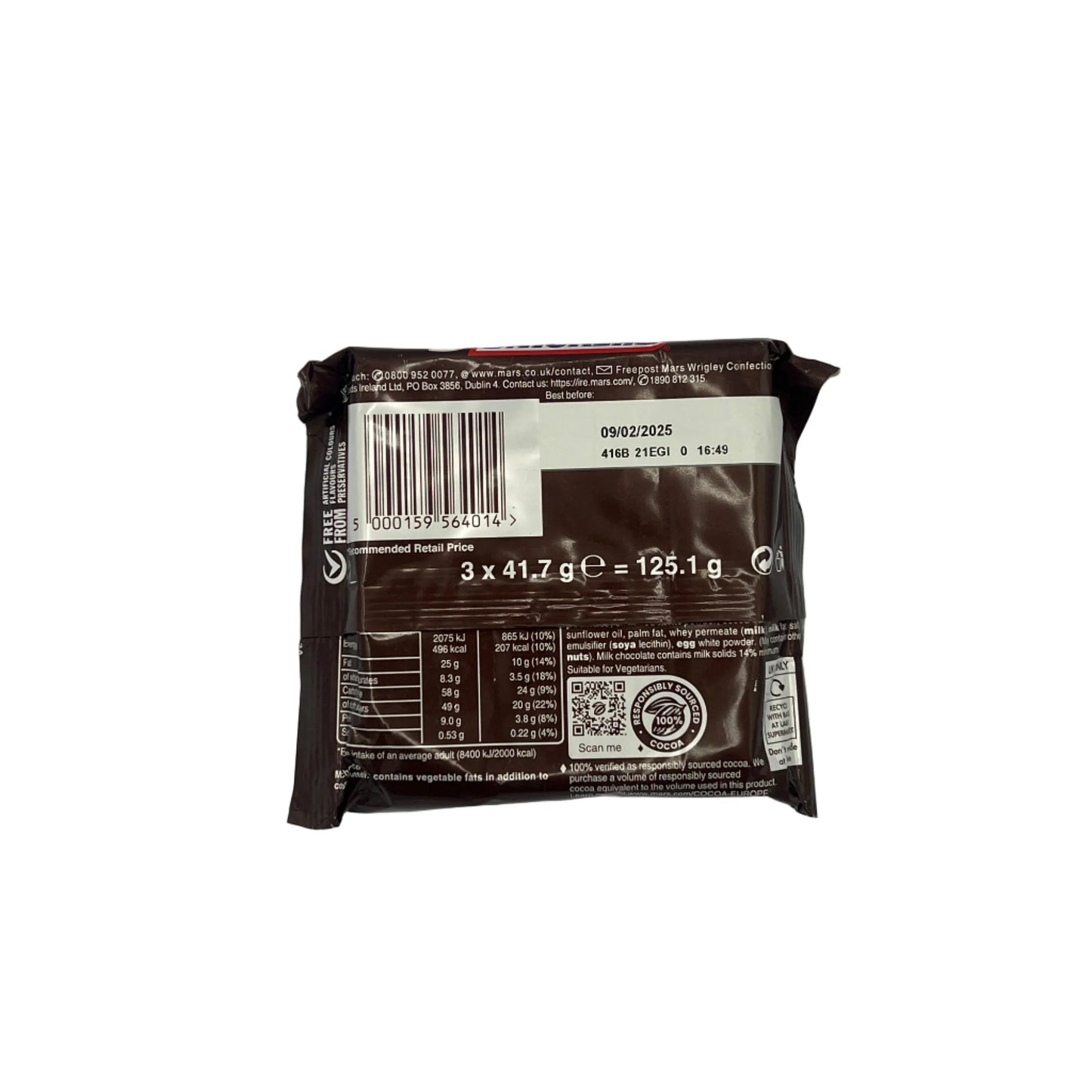 Snickers Caramel, Nougat, Peanuts & Milk Chocolate Bars 125.1g (3x 41.7g) Vegetarian Halal Chocolate Candy Bar Snacksize - Frosty Sweet Factory