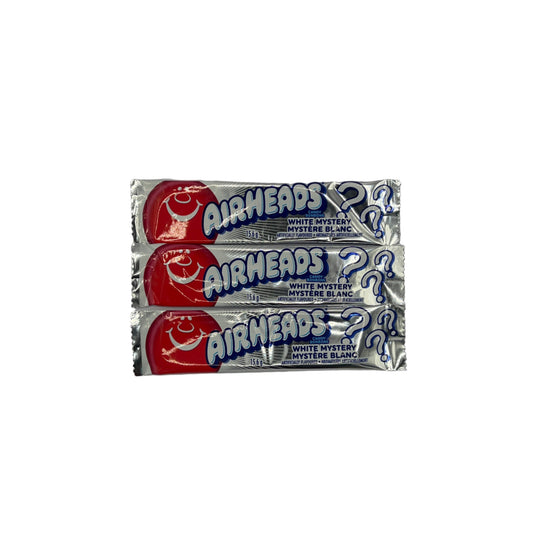 CLEARANCE: Airheads Chew Bar White Mystery 0.55oz (15.6g) Full-Size Taffy Individually Wrapped USA Candy Chew Bar Vegan Vegetarian Halal Gluten Free Candy Snack