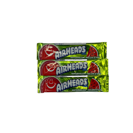 CLEARANCE: Airheads Chew Bar Watermelon 0.55oz (15.6g) Full-Size Taffy Individually Wrapped USA Candy Chew Bar Vegan Vegetarian Halal Gluten Free Candy Snack
