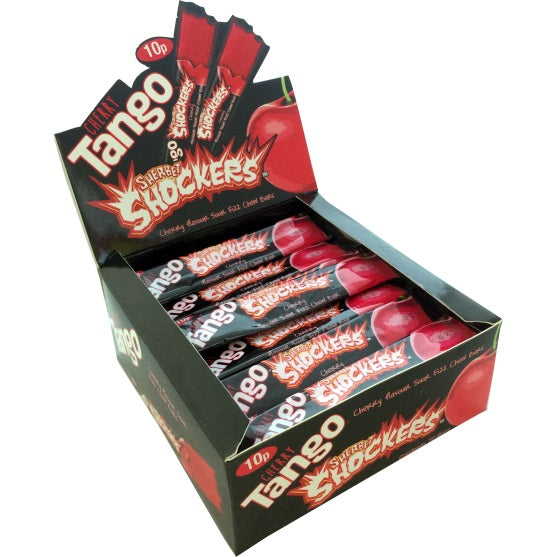 Tango Sherbet Shockers Sour Cherry 10g Chew Bar Halal Vegetarian Vegan Gelatine Free Gluten Free Chew Bars Candy Sweets