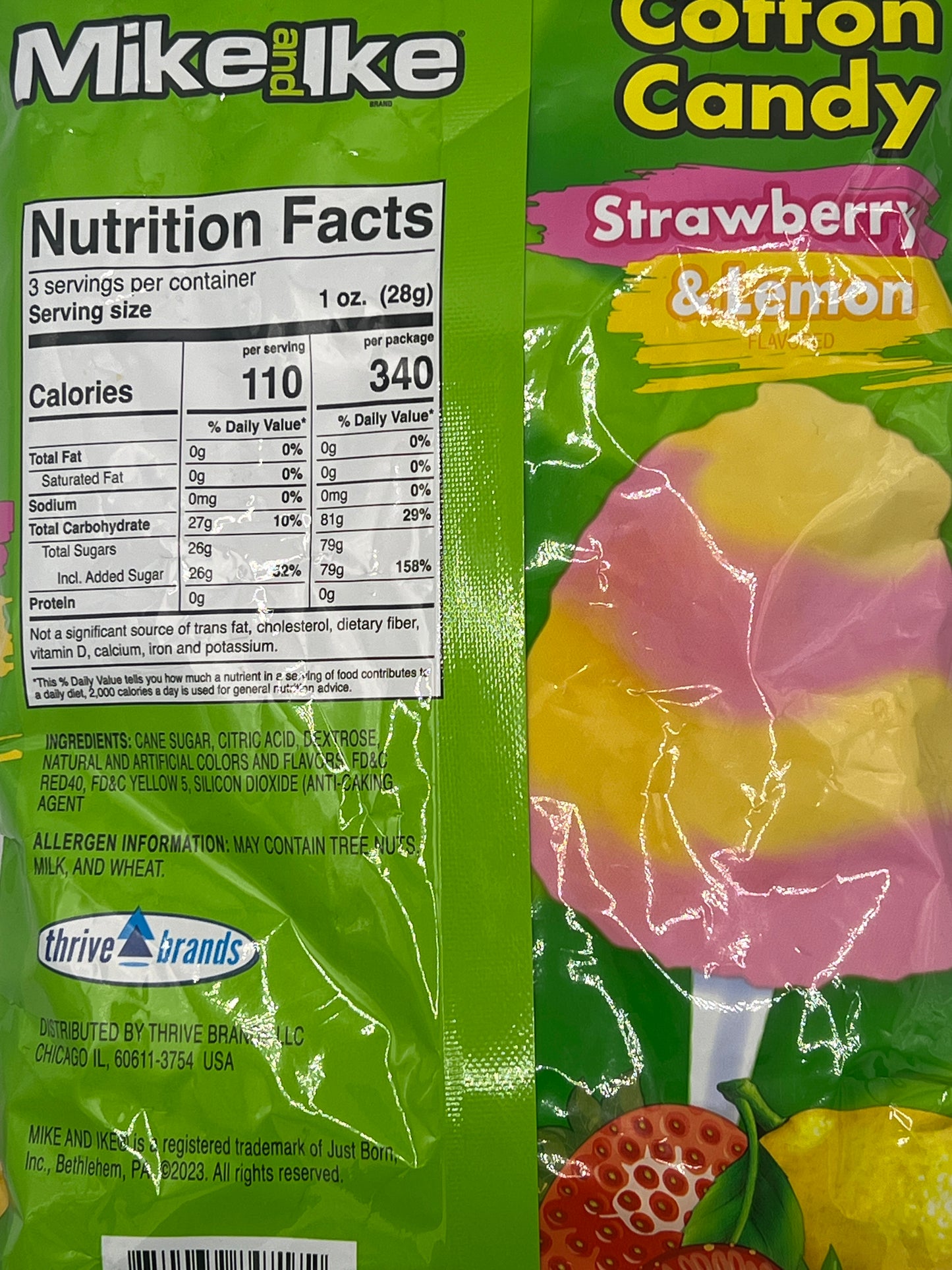 CLEARANCE: Mike & Ike Cotton Candy 3oz (85g) USA Cotton Candy Floss Strawberry & Lemon