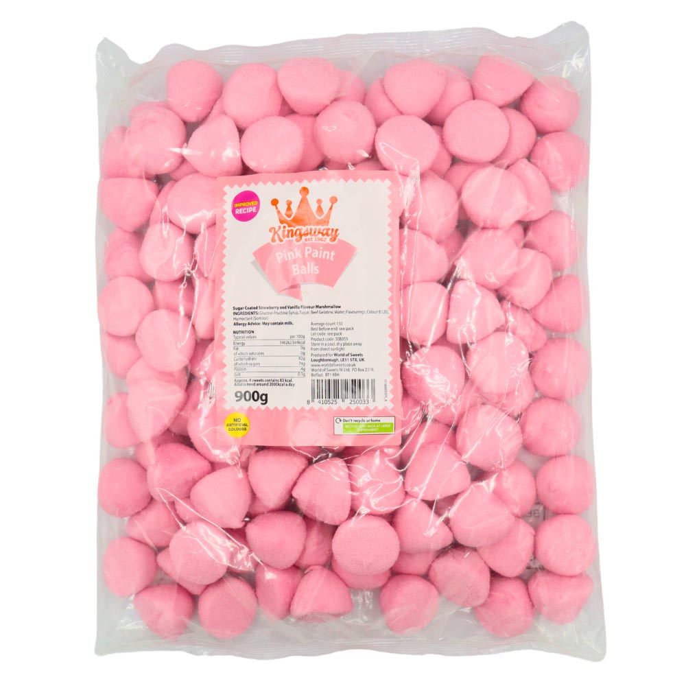 Frostys Paint Balls Pink Strawberry & Vanilla Marshmallow Foam Marshmallows Pick N Mix Candy Salad Mallow Snacks