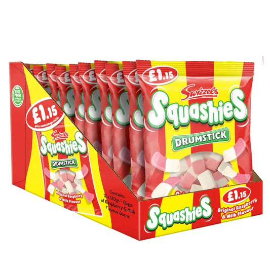 Swizzels Drumstick Squashies Original Raspberry & Milk Flavour Sweets 120g Candy - Frosty Sweet Factory
