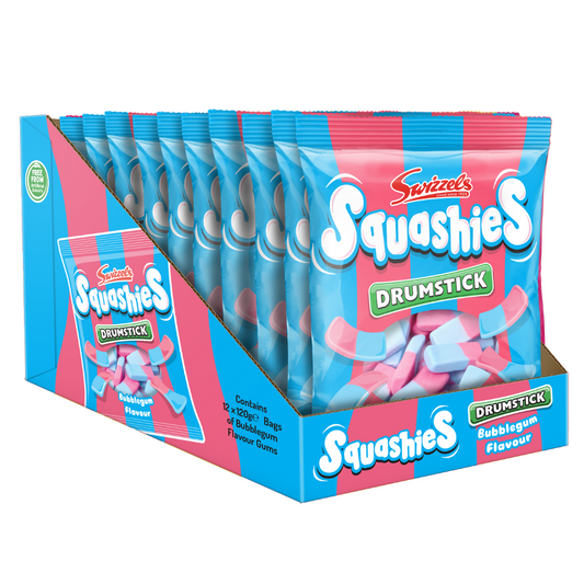CLEARANCE: Swizzels Drumstick Squashies Bubblegum Flavour 120g PMP Candy Sweet Snack Bags