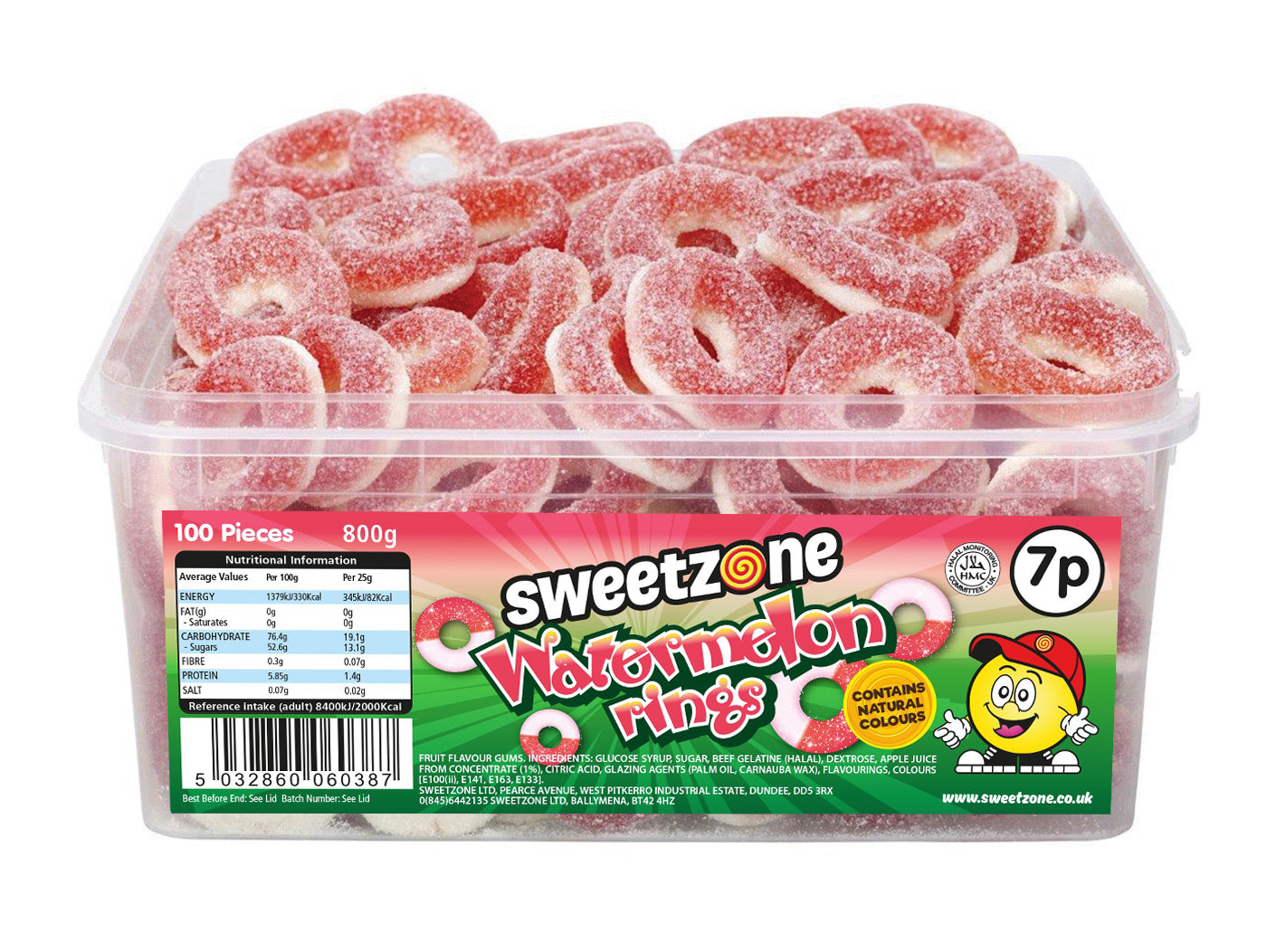 Frostys Rings & Slices Pick N Mix Apple, Blue Raspberry, Fizzy, Peach Watermelon Halal Candy Salad Snack Sweets