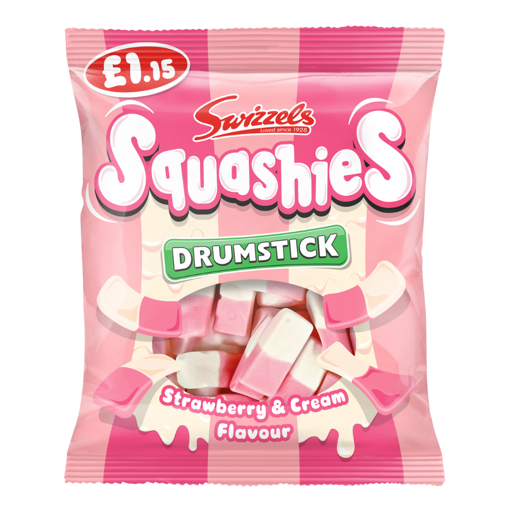 Swizzels Squashies Strawberry & Cream Flavour 120g Candy Sweet Snack Bags