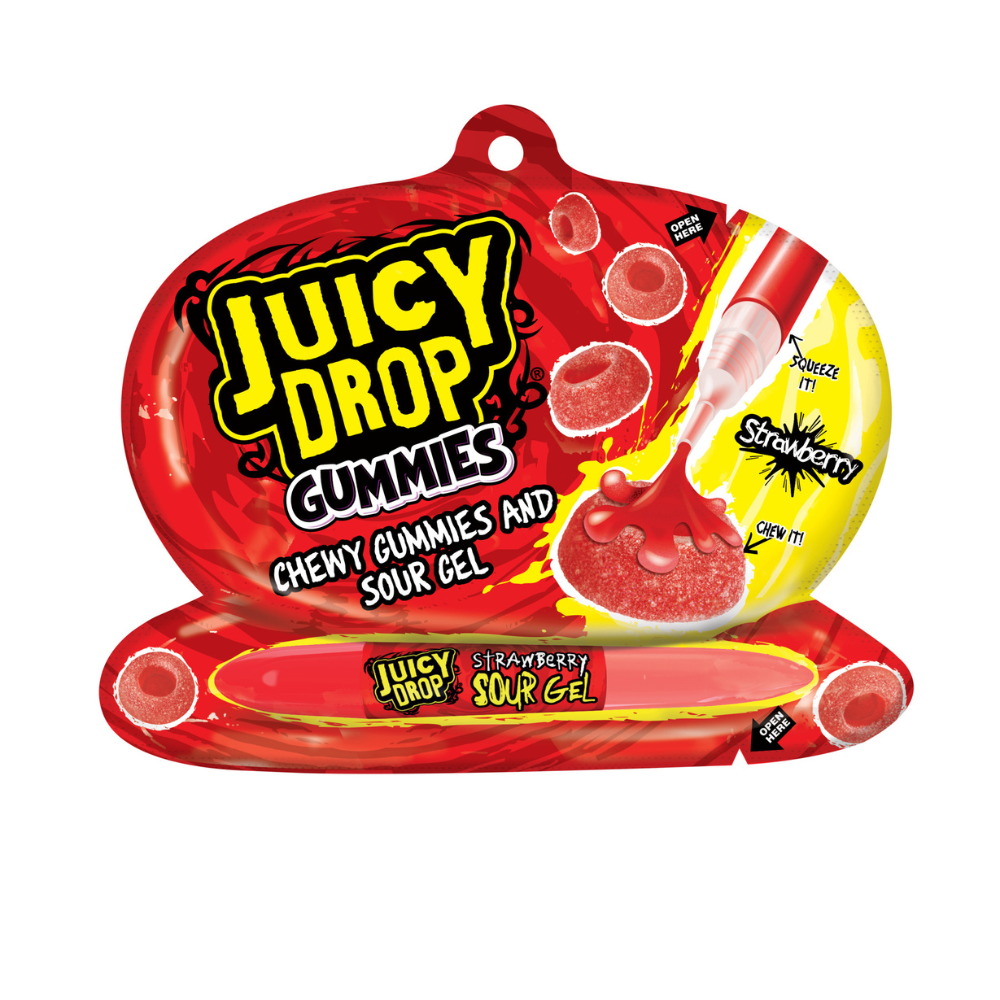 Bazooka Juicy Drop Gummies 57g Sour Gel Candy Sweets