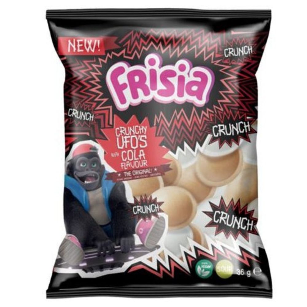 Frisia Crunchy UFOs Cola Flavour Bag 36g Vegetarian, Vegan, Halal