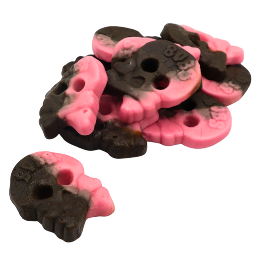 BUBS Raspberry Liquorice Skulls Vegan Vegetarian Halal Swedish Candy Pick N Mix Sweets