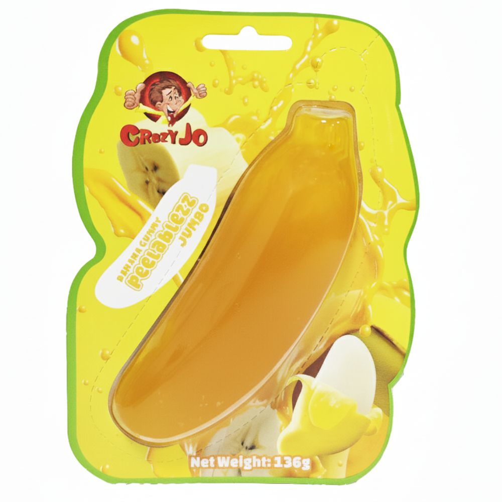 Crazy Jo Peelablezz Jumbo Banana Gummy 136g Peelable Candy Sweets
