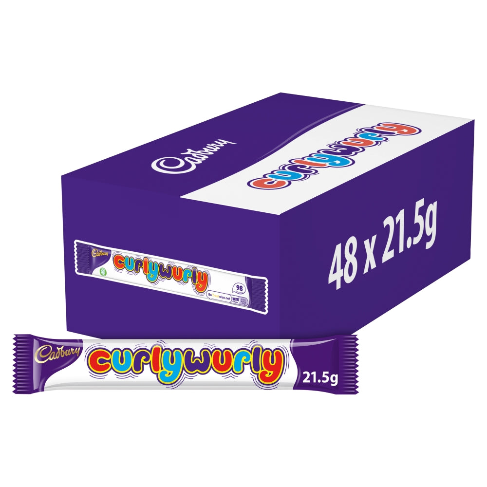 Cadbury Curly Wurly Chocolate Bar 21.5g Halal Milk Chocolate, Caramel, Vegetarian