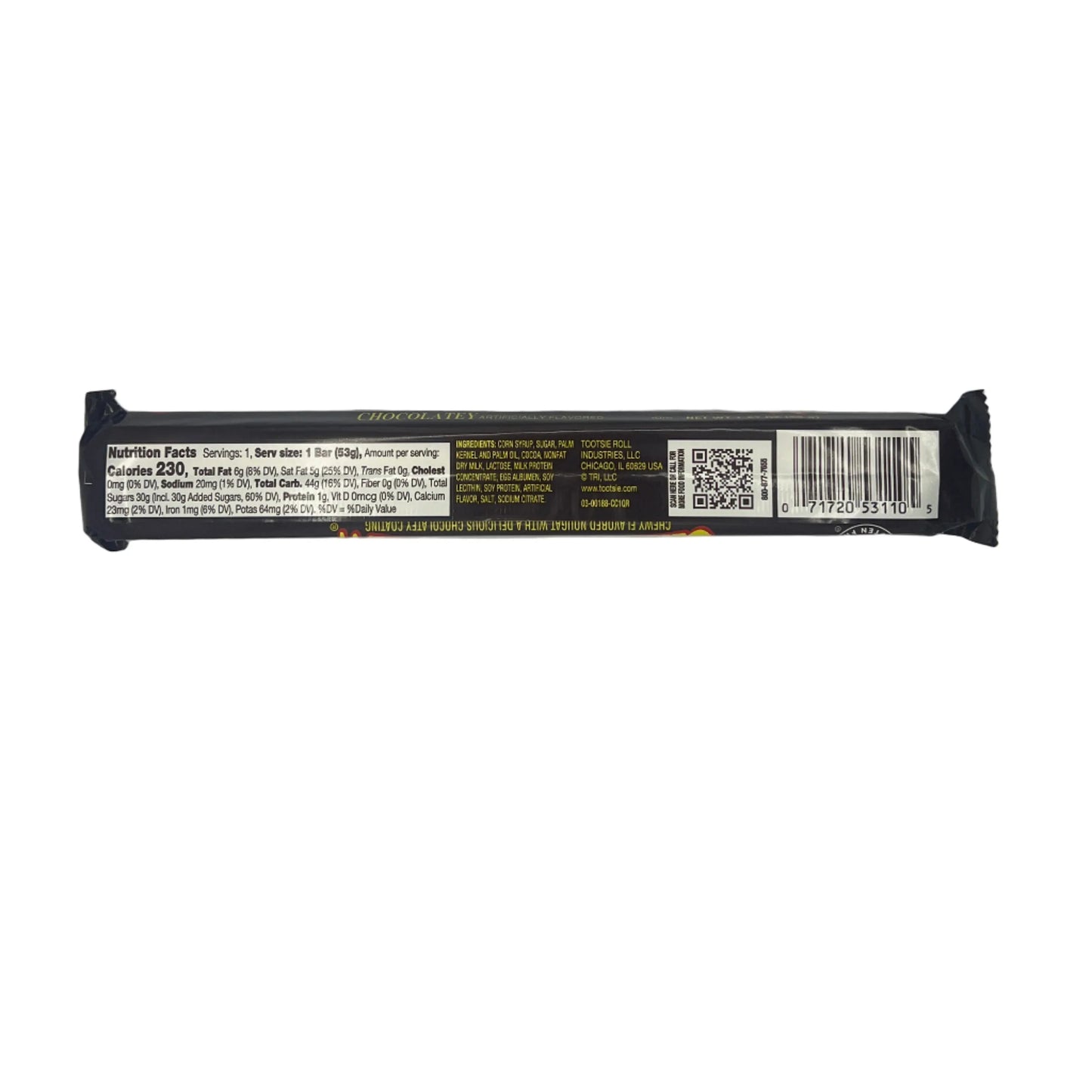 Charleston Chew Chocolate 1.85oz (53.2g) Gluten Free - Frosty Sweet Factory