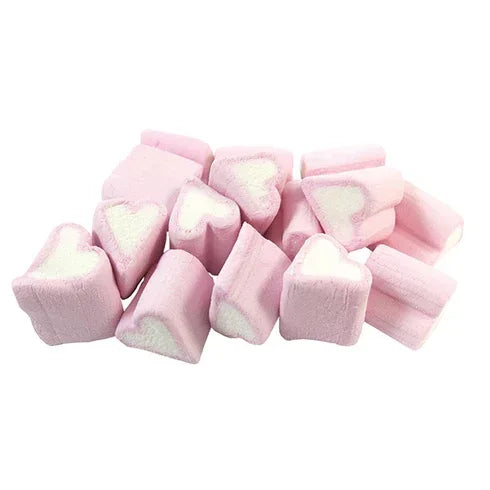 Pink & White Micro Heart Marshmallows Candy Sweets - Frosty Sweet Factory