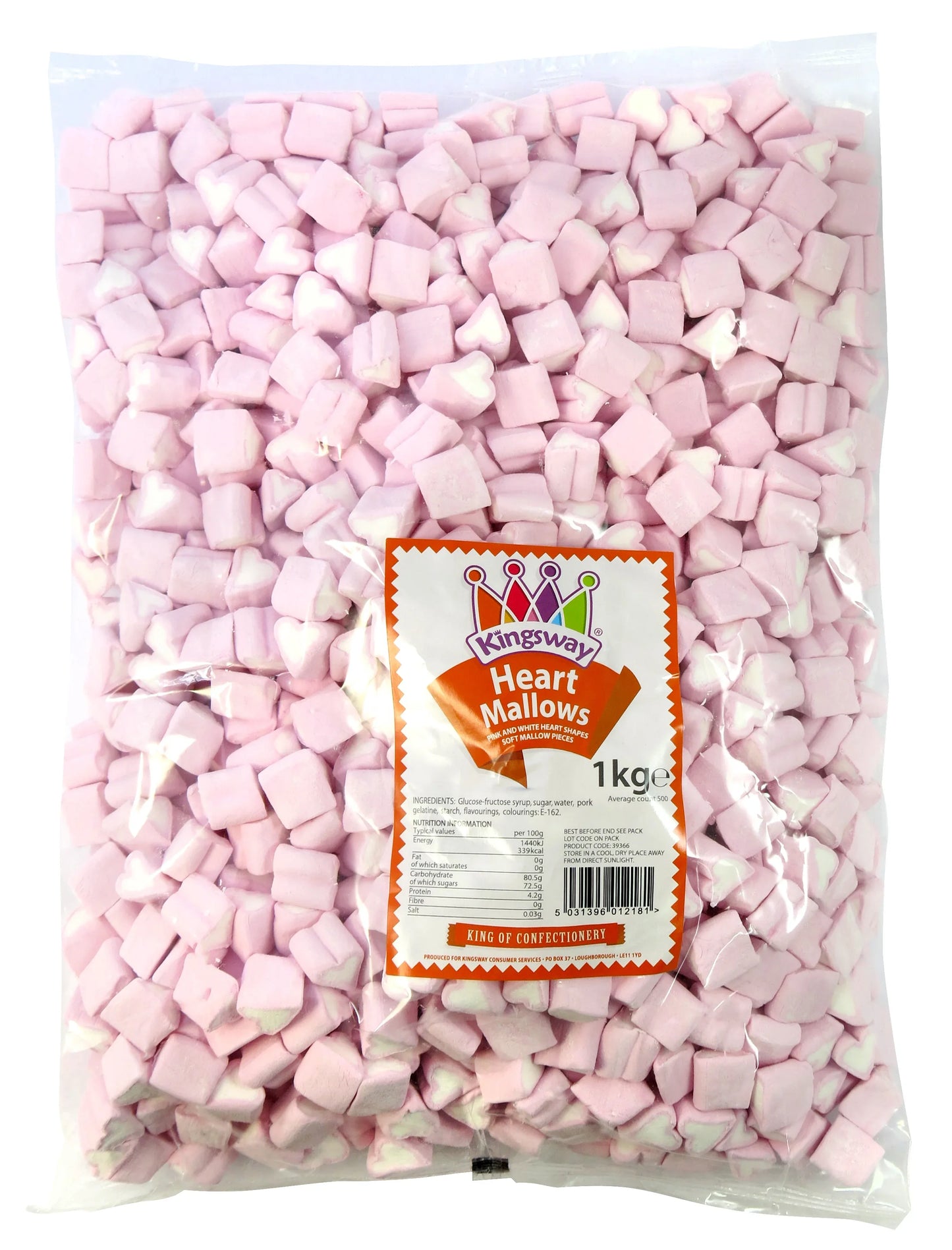 Pick n Mix Pink & White Mini Heart Mallows Candy Marshmallows Sweets - Frosty Sweet Factory