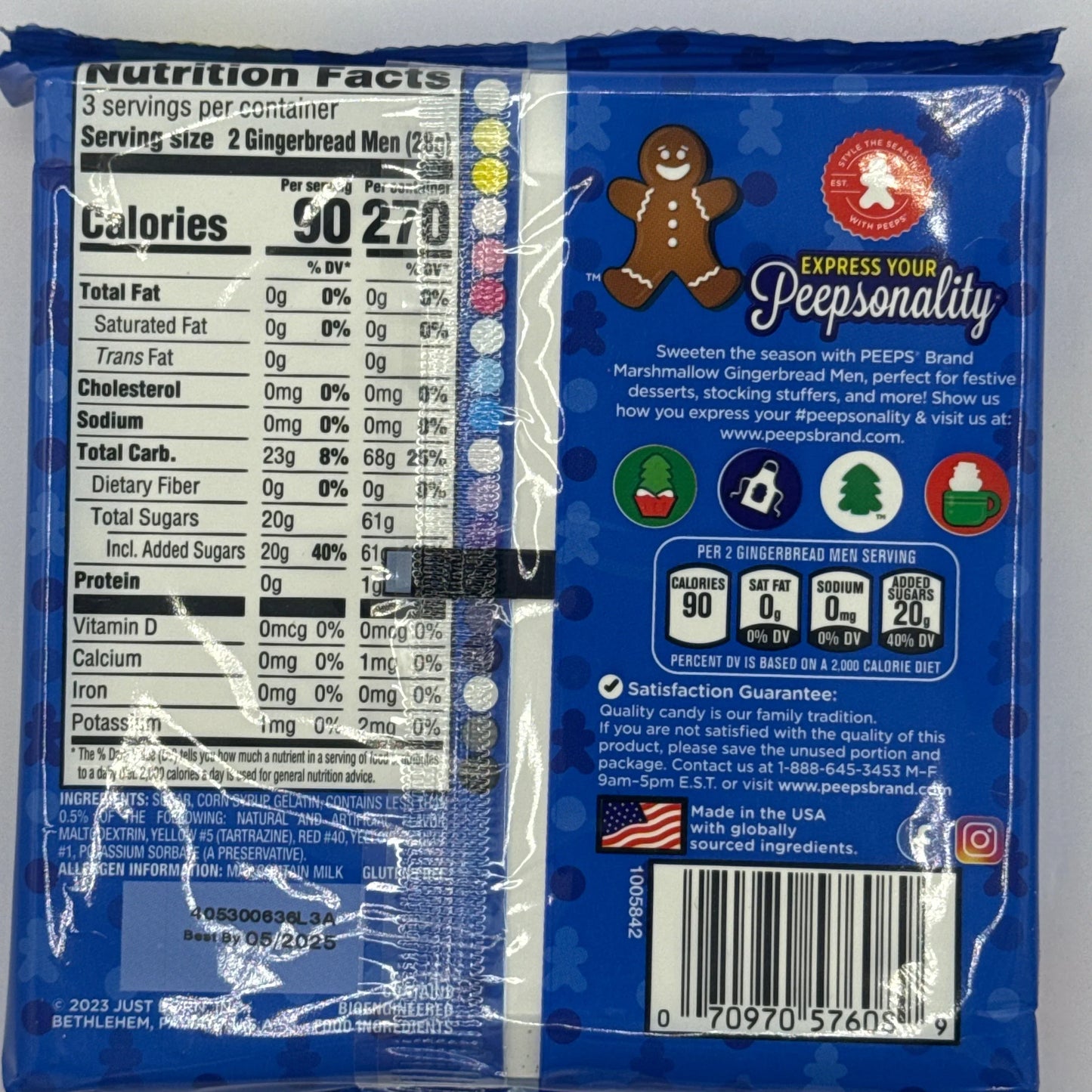 Peeps Marshmallow Gingerbread Men 6 Pack - 3oz (85g) - Frosty Sweet Factory