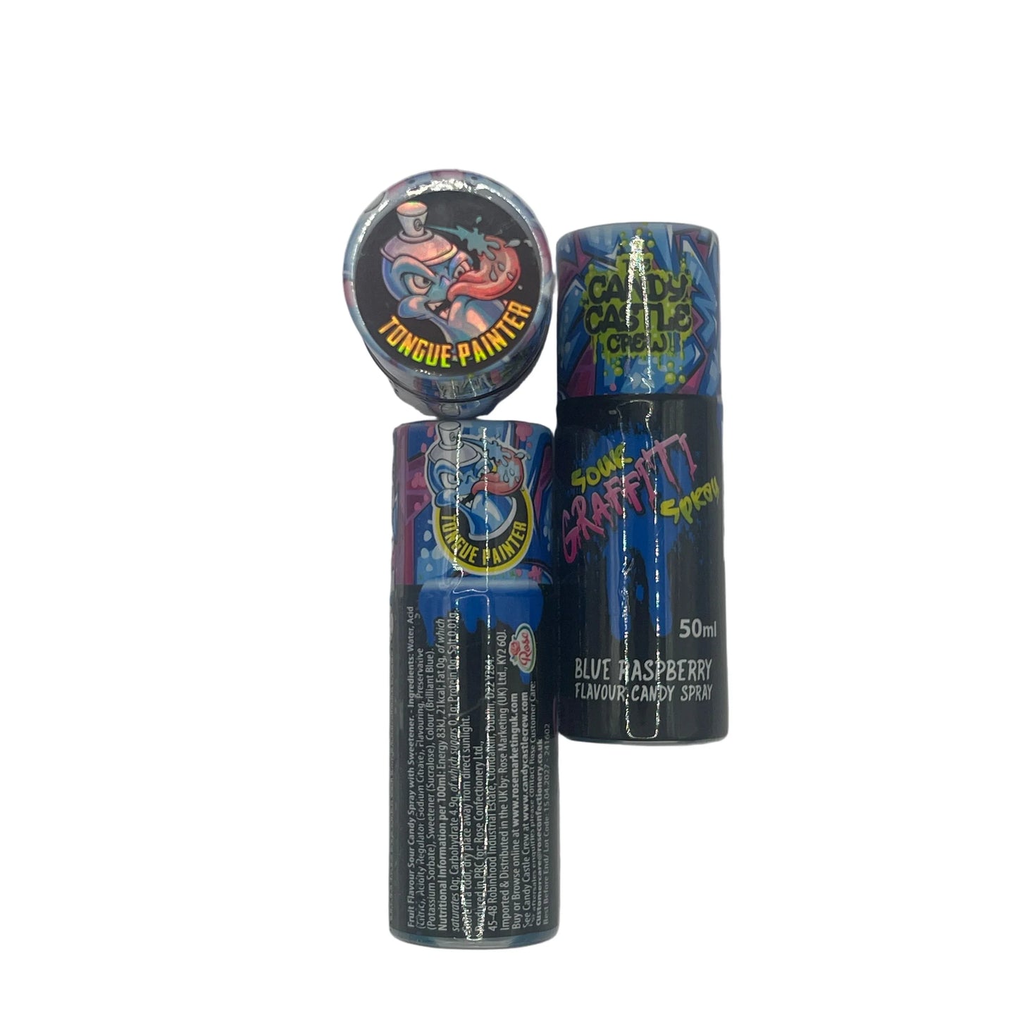 Candy Castle Crew Sour Graffiti Candy Spray - 50ml Blue Raspberry Liquid Spray - Frosty Sweet Factory