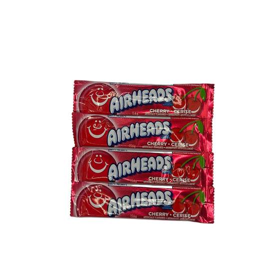 CLEARANCE: Airheads Chew Bar Cherry 0.55oz (15.6g) Full-Size Taffy Individually Wrapped USA Candy Chew Bar Vegan Vegetarian Halal Gluten Free Candy Snack