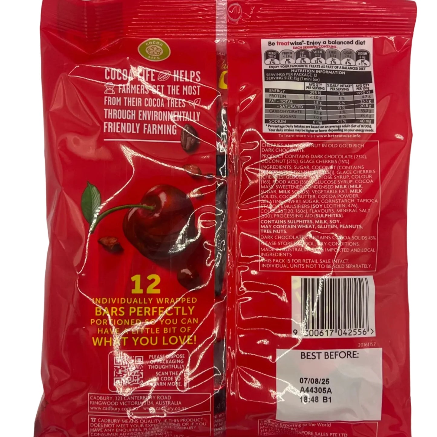 CLEARANCE: Cadbury Cherry Ripe 12-Pack 180g Australian Dark Chocolate - Frosty Sweet Factory