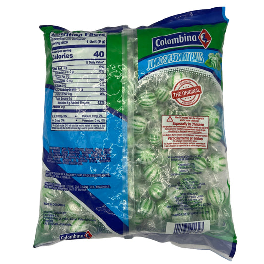 Colombina Jumbo Spearmint Balls 38.1oz (1.08kg) 120 Pieces