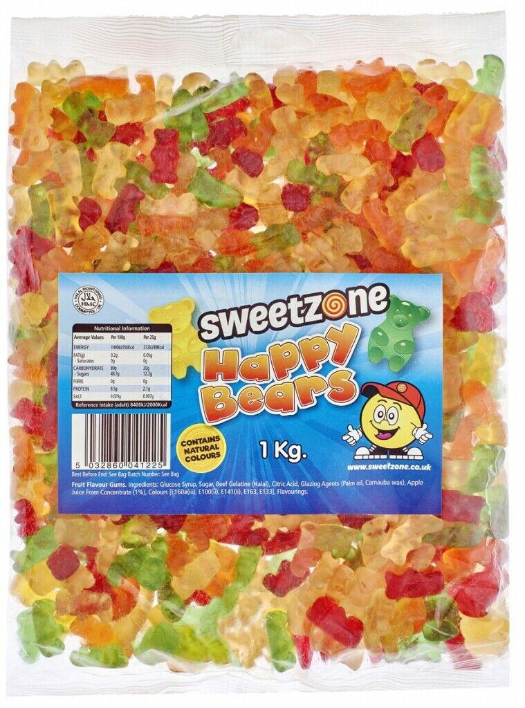 Sweetzone Mini Happy Bears 1KG Pick N Mix Bags Halal Candy Snack Sweets