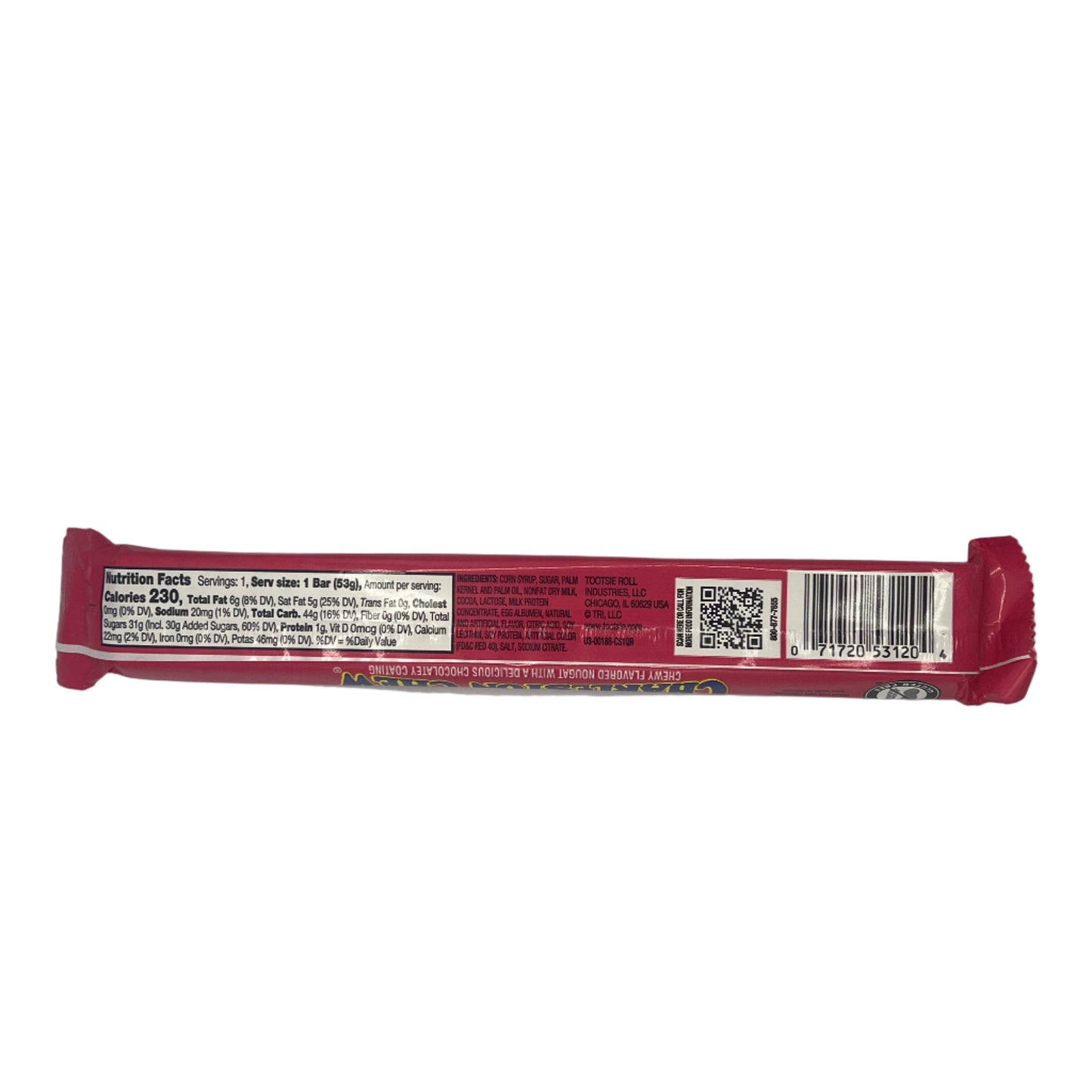 Charleston Chew Strawberry 1.85oz (53.2g), USA Strawberry Nougat Covered in Chocolate, Gluten Free