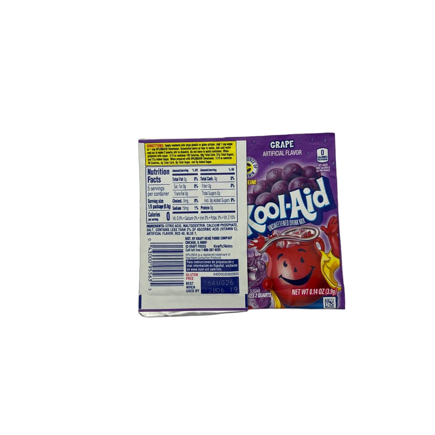 Kool-Aid Grape Drink Mix - 0.14oz (3.9g) USA Drink Mix - Frosty Sweet Factory