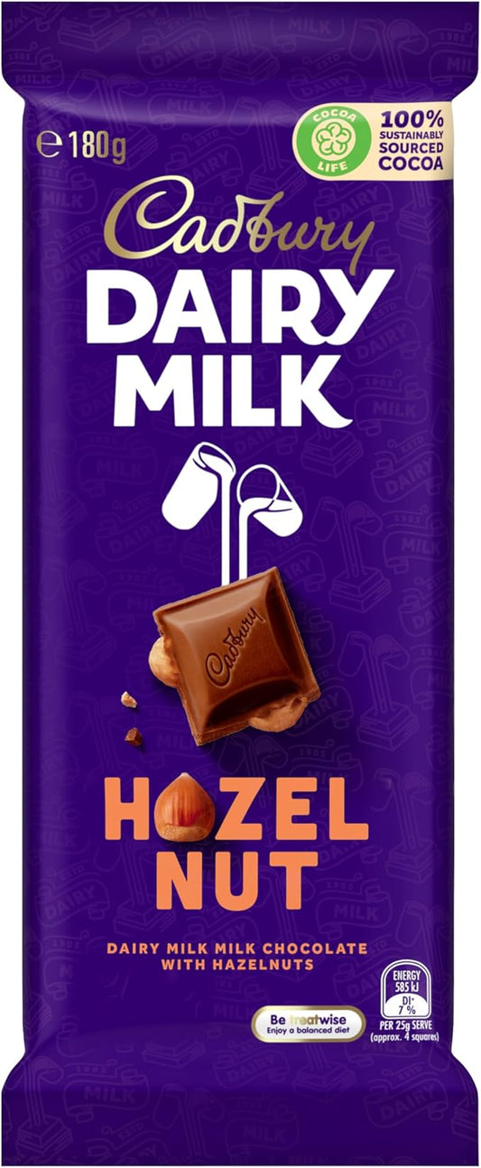 Cadbury Dairy Milk Hazelnut (180g), Australian Milk Chocolate - Frosty Sweet Factory