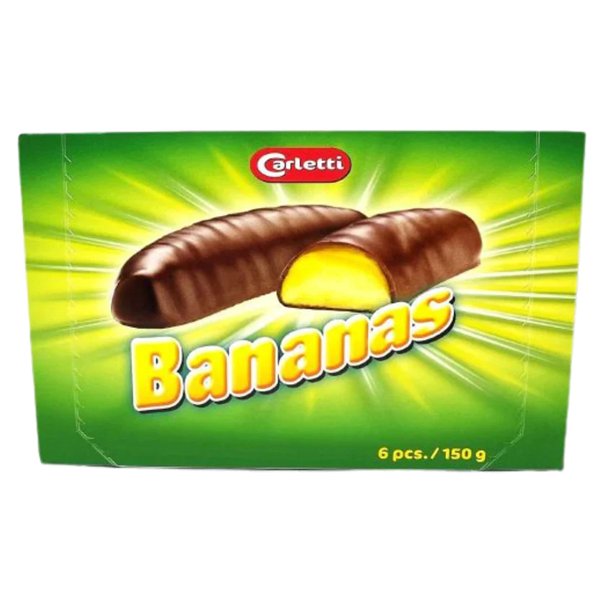 Carletti Chocolate Banana 6 Pack 150g, Milk Chocolate