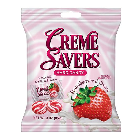Creme Savers Hard Candy Strawberries & Creme 3oz (85g), USA Hard Candy - Frosty Sweet Factory