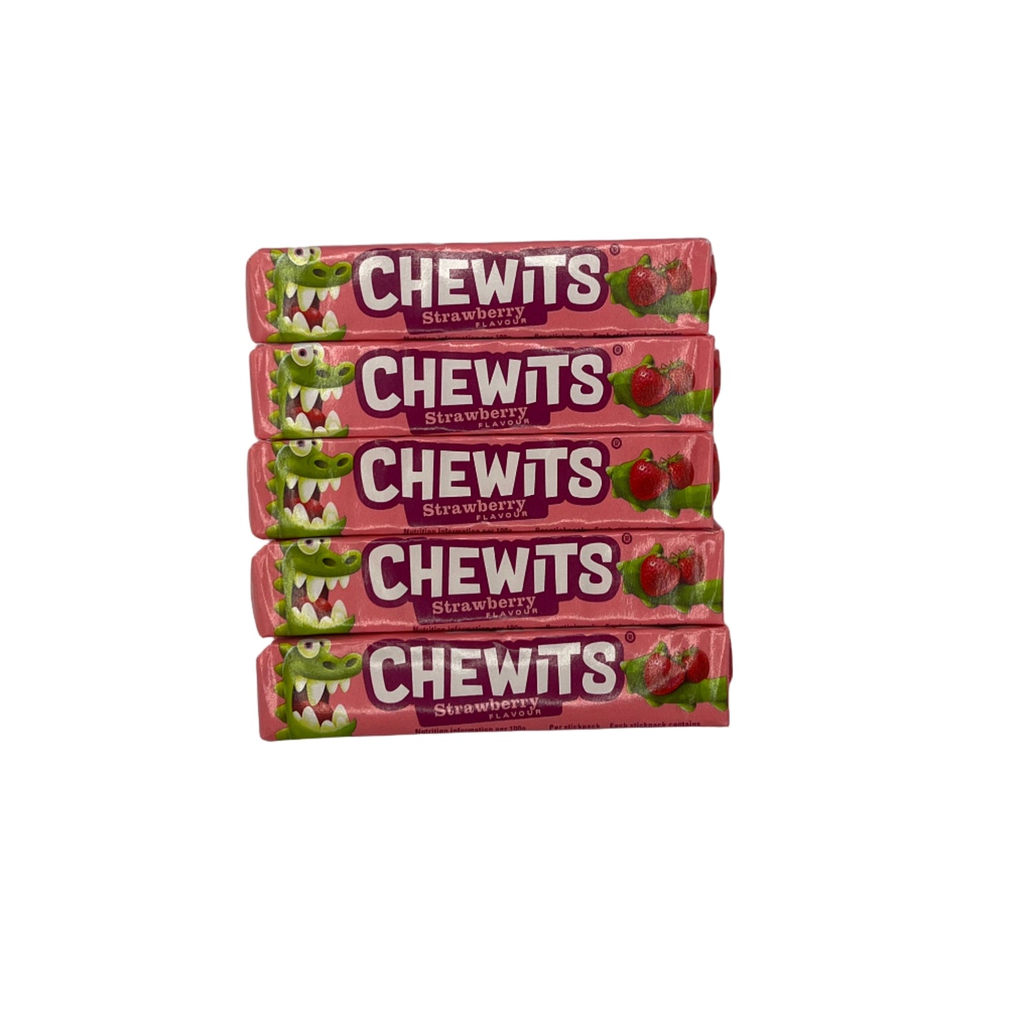 Chewits Chews Strawberry Flavour Stick Pack 30g Vegetarian Halal Gelatine Free Candy Sweet Snacks