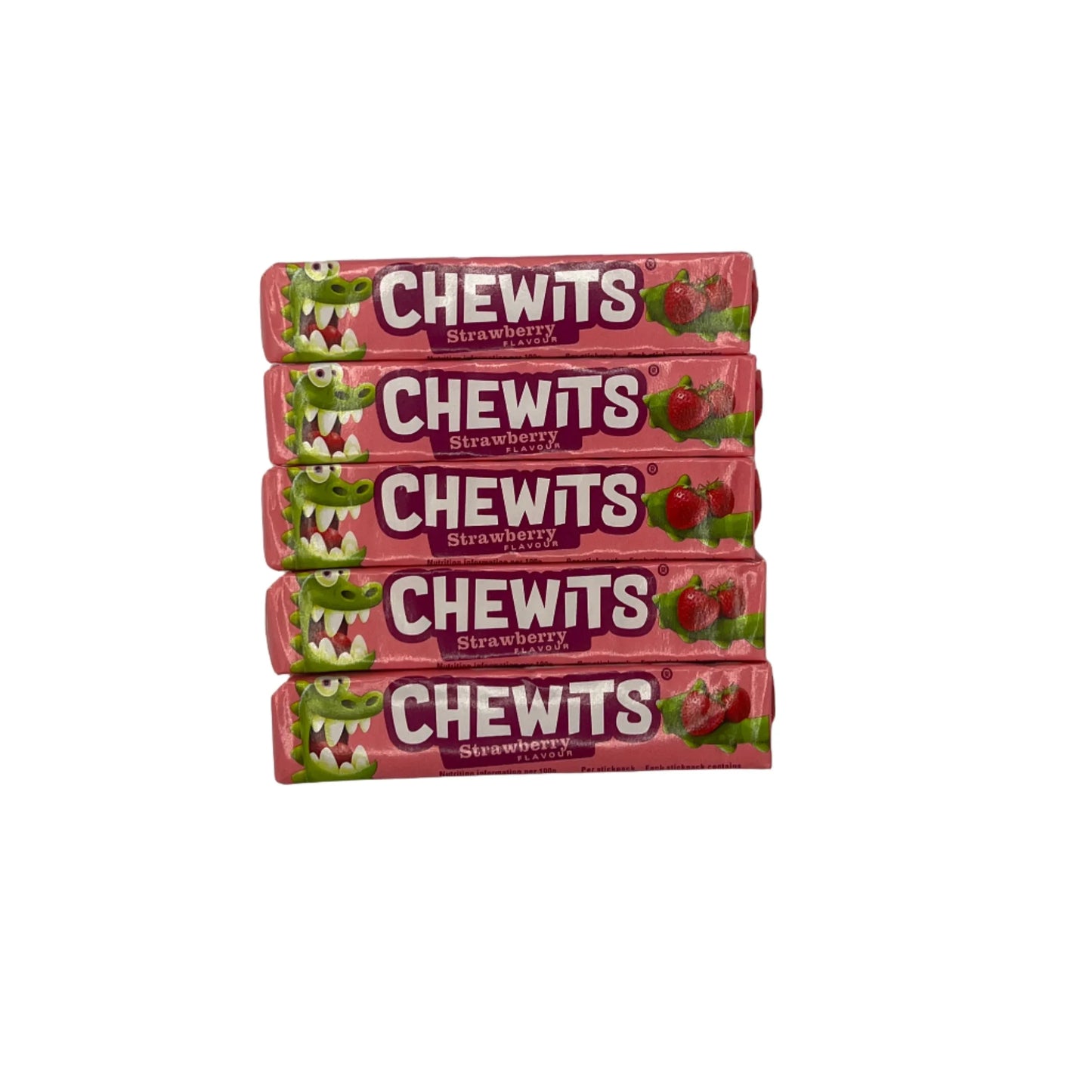 Chewits Chews Strawberry Flavour Stick Pack 30g Vegetarian Halal Gelatine Free Candy Sweet Snacks - Frosty Sweet Factory
