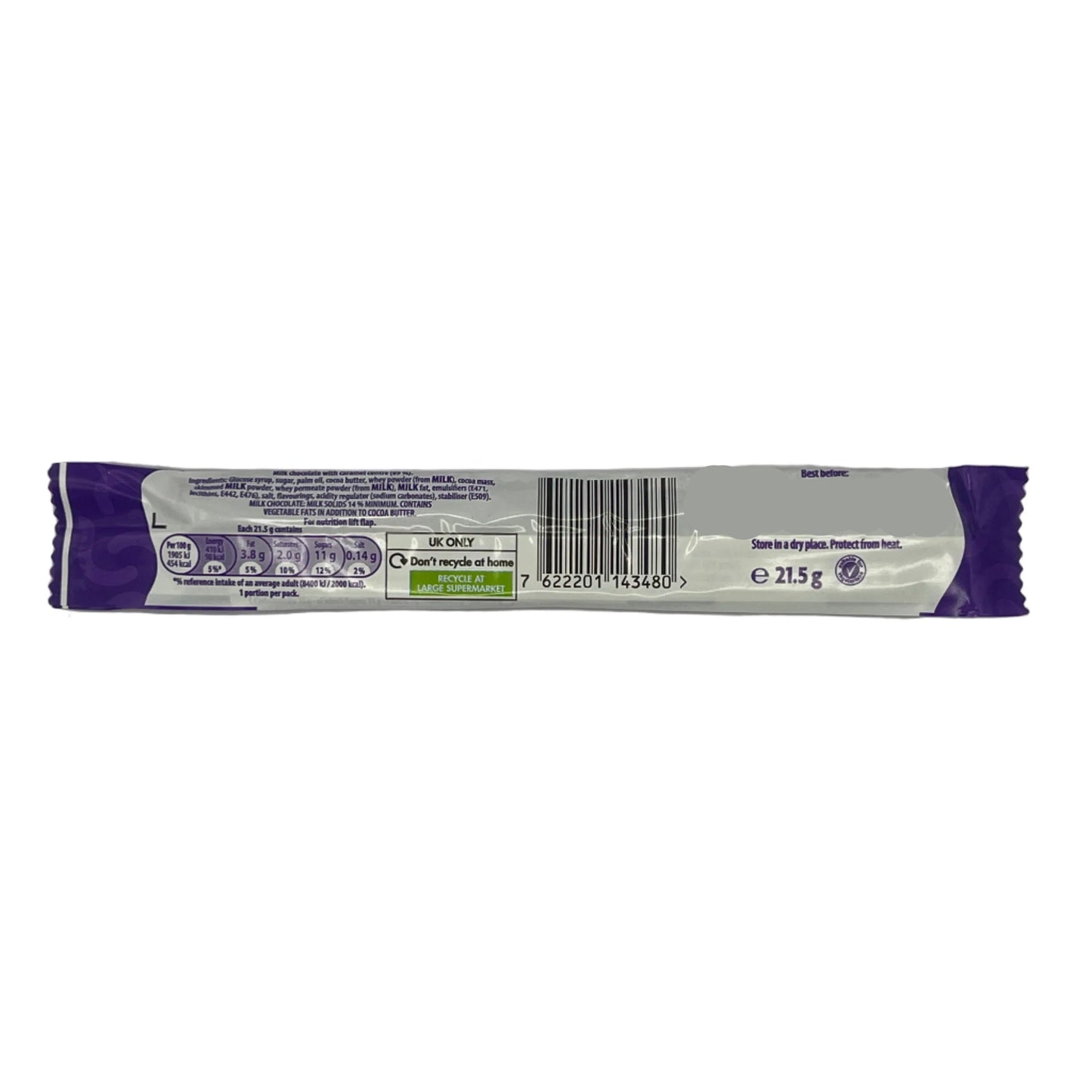 Cadbury Curly Wurly Chocolate Bar 21.5g Halal Milk Chocolate, Caramel, Vegetarian - Frosty Sweet Factory