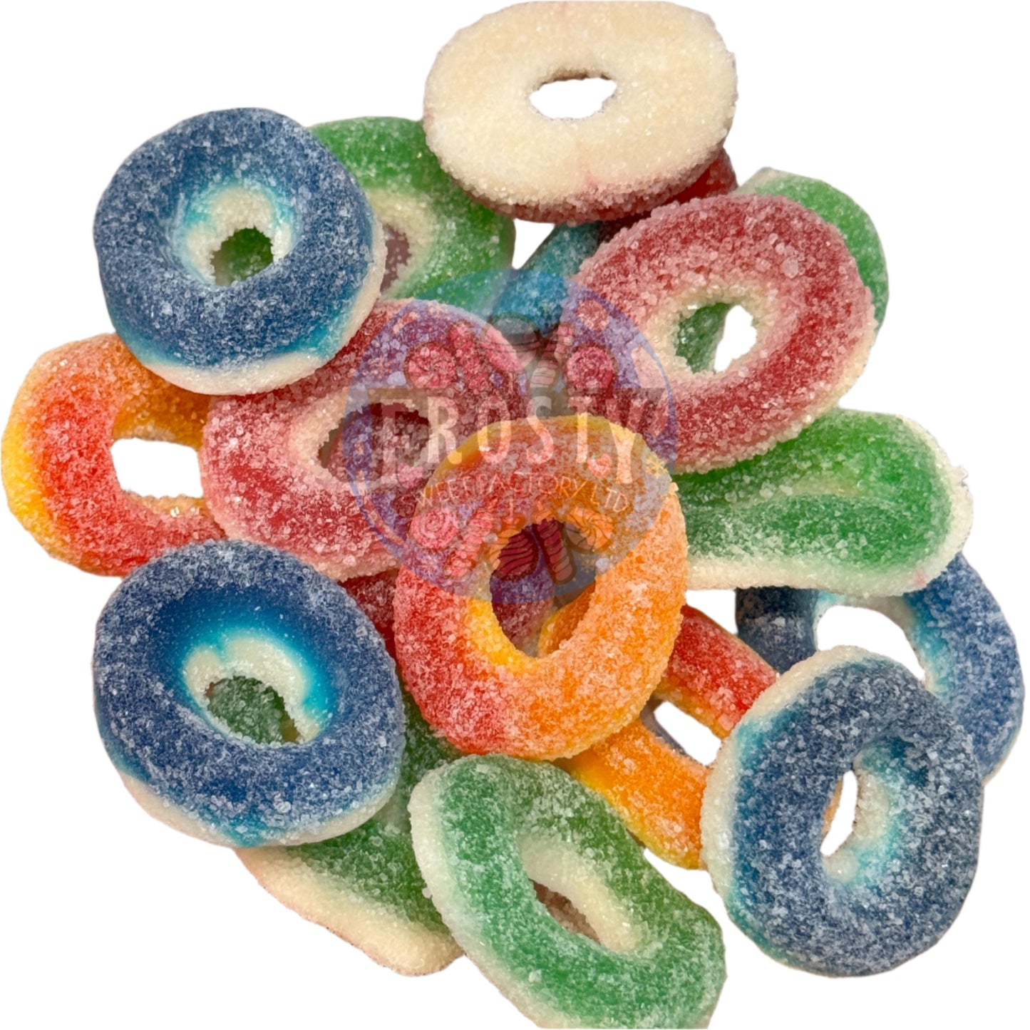 Frostys Rings & Slices Pick N Mix Apple, Blue Raspberry, Fizzy, Peach Watermelon Halal Candy Salad Snack Sweets