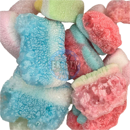 Freeze Dried Sweets Rings & Slices Variety Blue Raspberry, Peach, Pineapple, Strawberry & Cream, Fizzy, Apple, Sour Cherry, Sour Lime, Pina Colada, Sour Strawberry, Watermelon Pick N Mix Candy - Frosty Sweet Factory