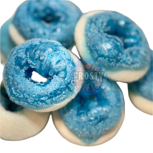 Freeze Dried Sweets Donut Rings Halal Candy Snacks Blue Raspberry - Frosty Sweet Factory