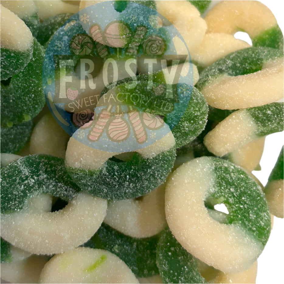 Frostys Sour Green Apple Rings USA Candy Sweets - Frosty Sweet Factory