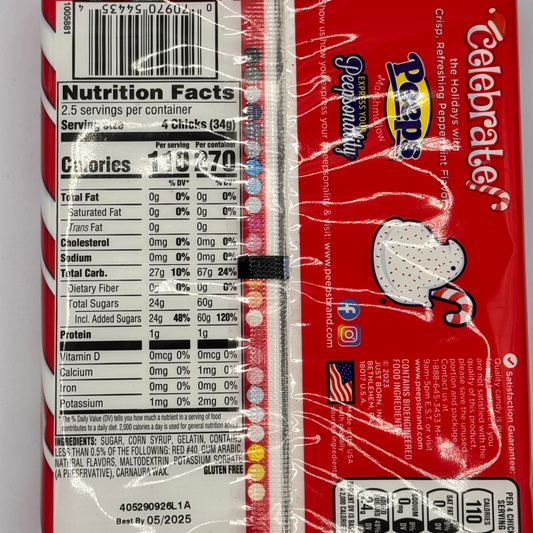 CLEARANCE: Peeps Candy Cane Marshmallow - 10 Pack 3oz (85g) USA Christmas Mallows