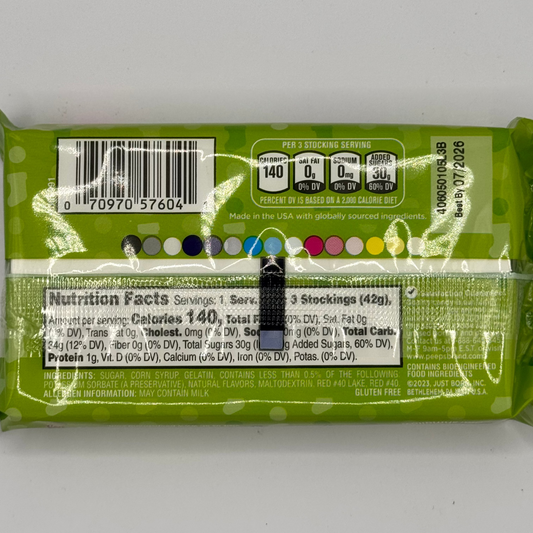 Peeps Stocking Marshmallow - 3 Pack 1.5oz (32g) Christmas Mallows, USA Marshmallows Mallows, Vanilla, Gluten Free, Fat Free