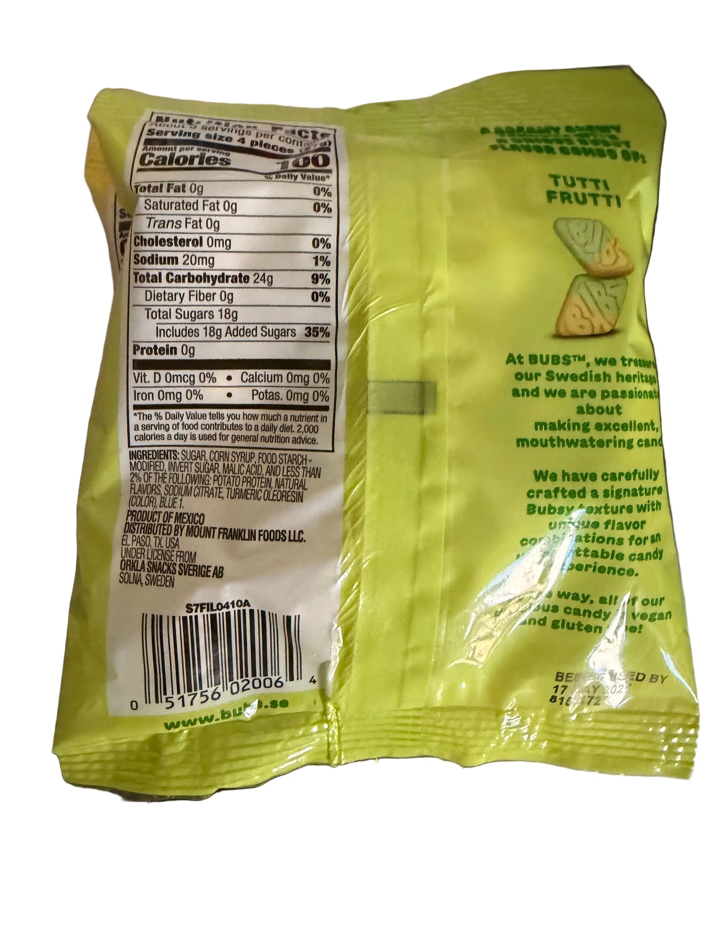 BUBS Sour Tutti Frutti Diamonds 5.5oz (156g)