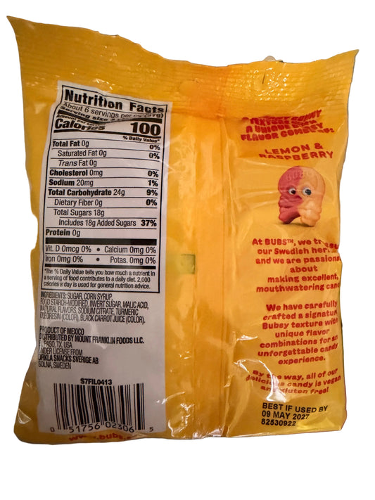 BUBS Sour Skulls Lemon Raspberry 5.5oz (156g)