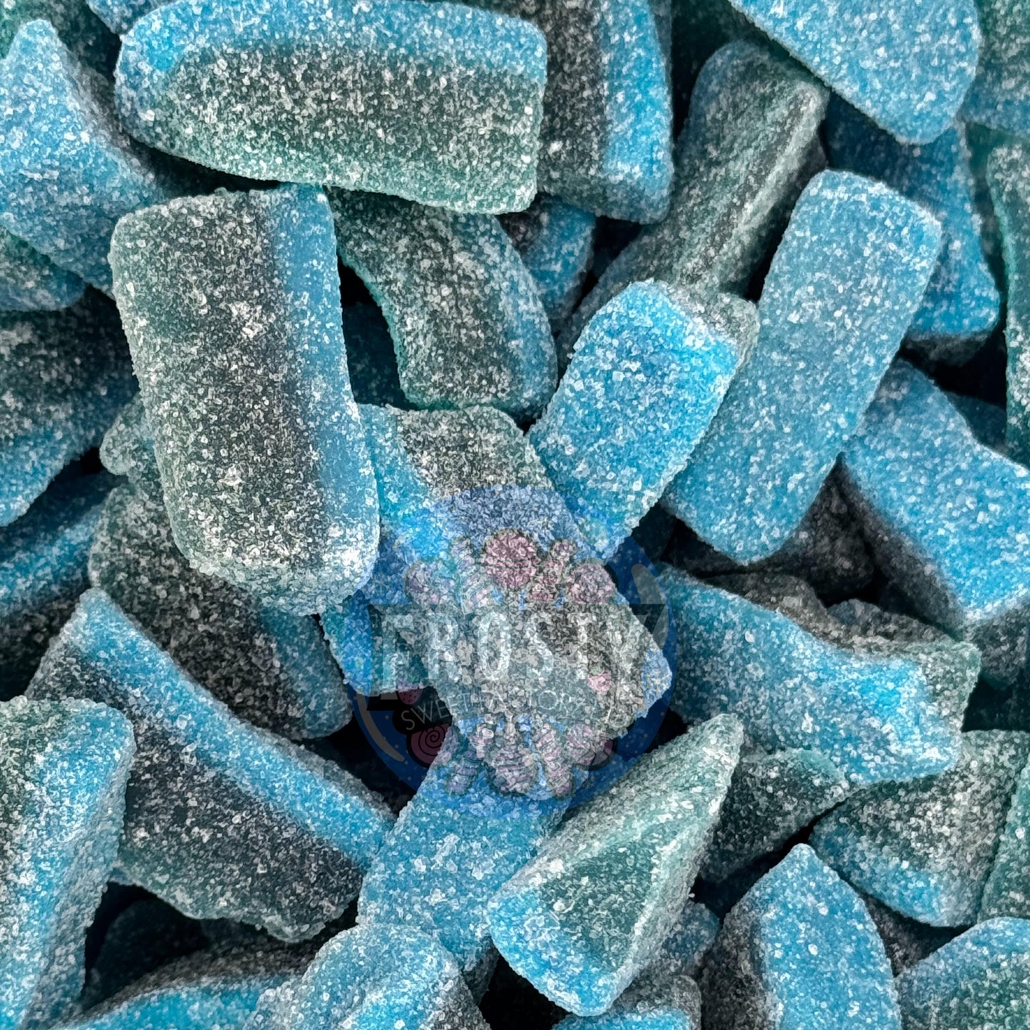 Frostys Fizzy Blue Raspberry Gummy Slices Halal Pick N Mix, Candy Salad Sweets - Frosty Sweet Factory