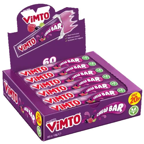 Vimto Chew Bar 18g Candy Chew Bars Sweets Vegan, Halal, Vegetarian