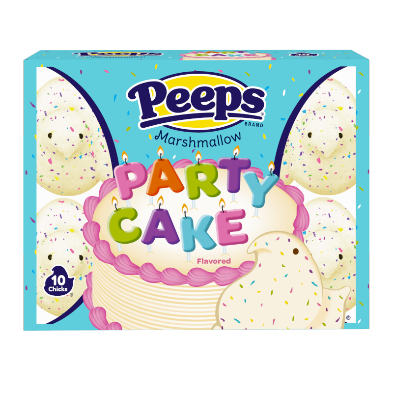 Peeps Party Cake Marshmallow Chicks 10 Pack 3oz - 85g USA Candy Mallow Sweets