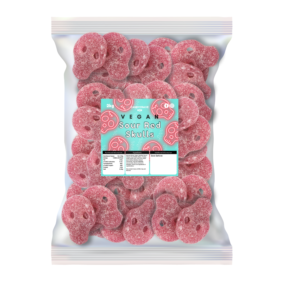 Frostys Vegan Fizzy Jelly Skulls Variety Mix Vegetarian Halal Candy Salad Sweet Snacks
