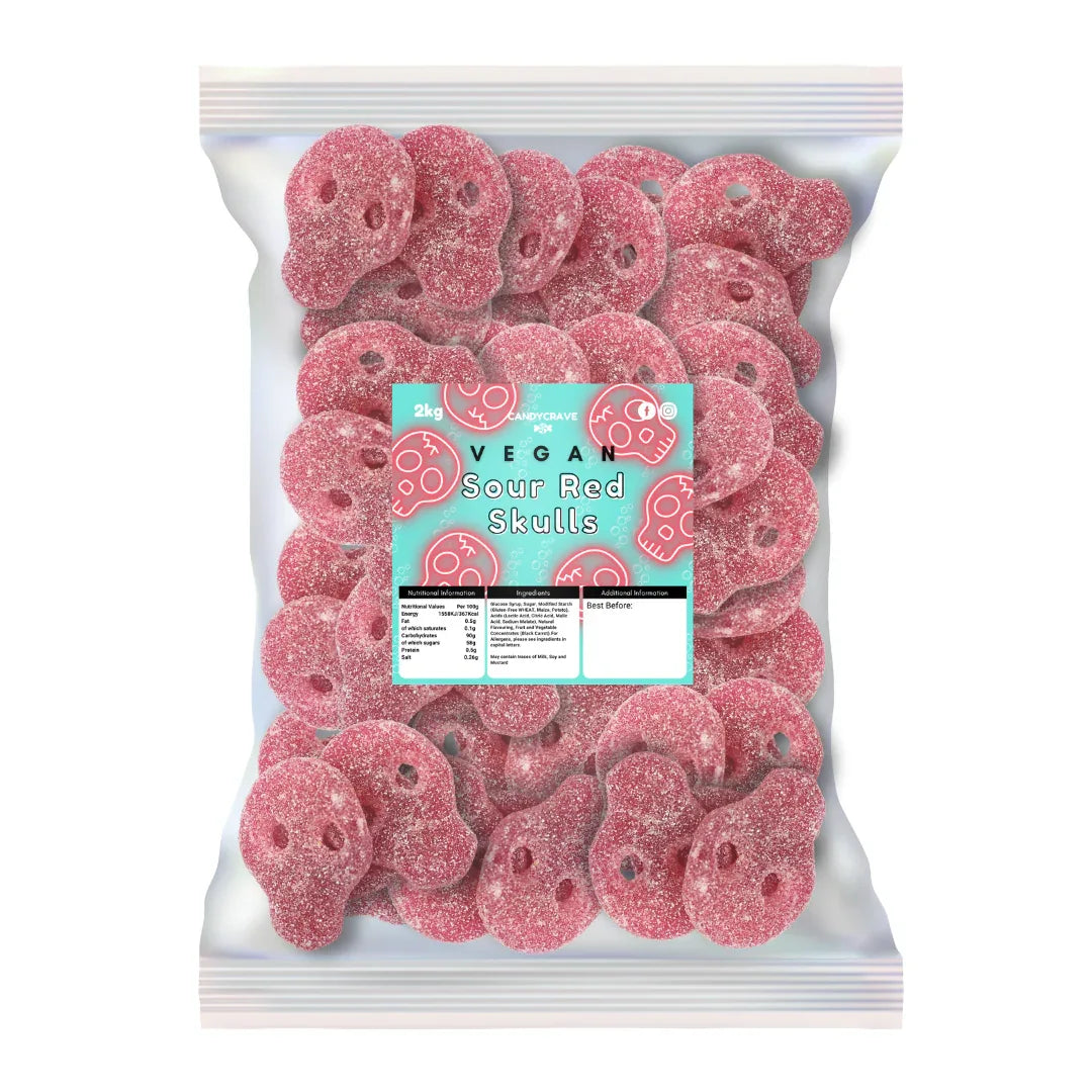 Pick N Mix Fizzy Red Skulls Jelly Sweets Halal Vegan Vegetarian Candy - Frosty Sweet Factory