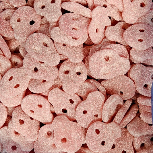 CandyCrave Pink Sour Strawberry Skulls Jelly Halal Vegan Vegetarian Candy Pick N Mix Sweets