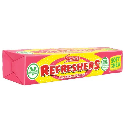CLEARANCE: Swizzels Refreshers Chews Strawberry Stick Pack 43g - Frosty Sweet Factory