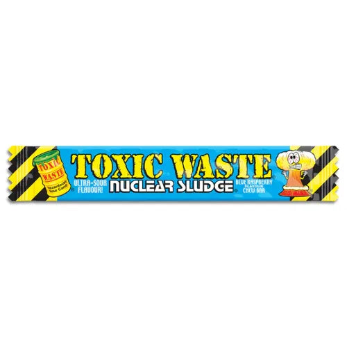 Toxic Waste Nuclear Sludge Blue Raspberry Chew Bars Vegan Vegetarian Halal Sour USA Candy - Frosty Sweet Factory