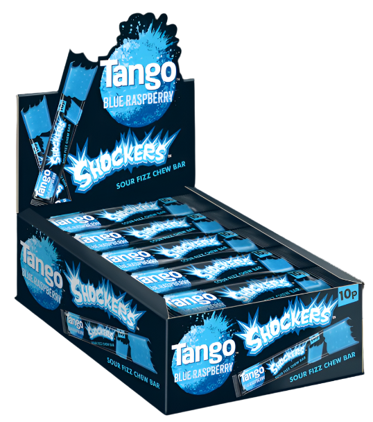 Tango Sherbet Shockers Sour Blue Raspberry 10g Chew Bar Halal Vegetarian Vegan Gelatine Free Gluten Free Chew Bars Candy Sweets